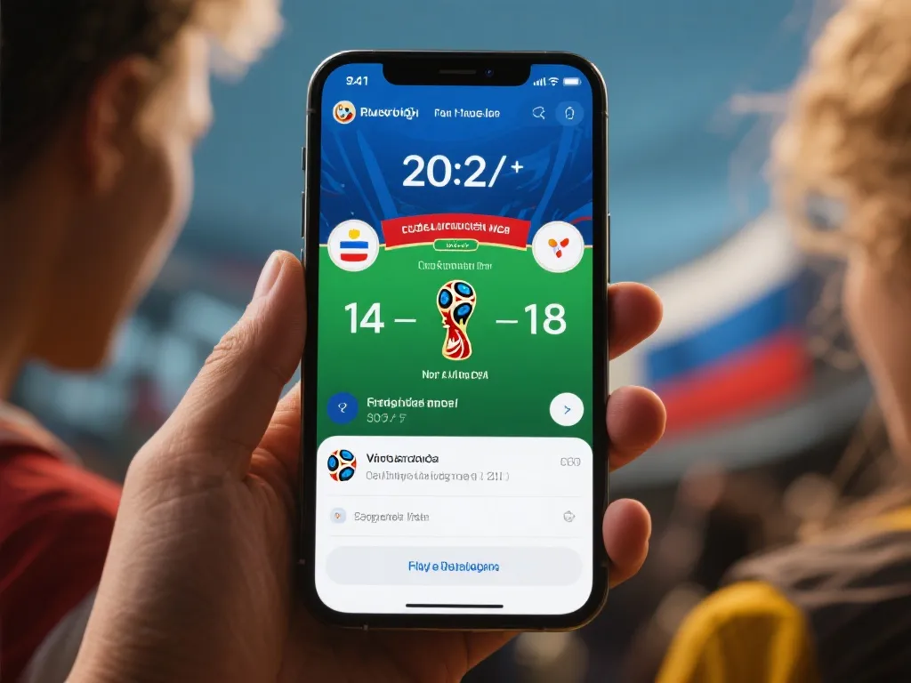 用户在手机上查看比分通知，多语言界面